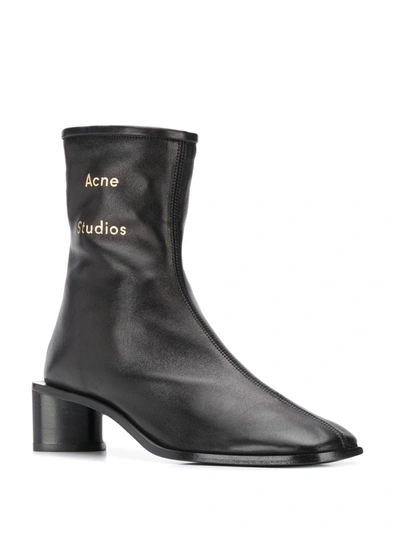 Shop Acne Studios Bertine Leather Ankle Boots In Black