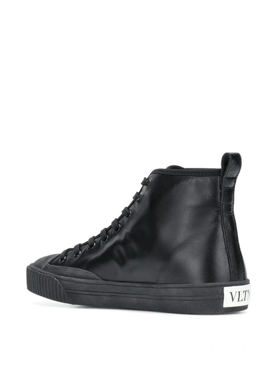 Shop Valentino Vlogo High-top Sneakers In Black