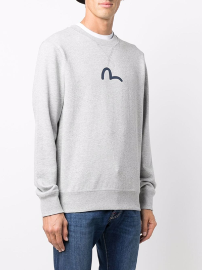 Shop Evisu Logo-printed Sweatshirt In Grey