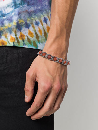 Emanuele Bicocchi Beaded Braided-chain Bracelet In Red