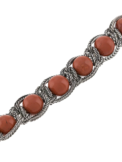 Shop Emanuele Bicocchi Beaded Braided-chain Bracelet In Red