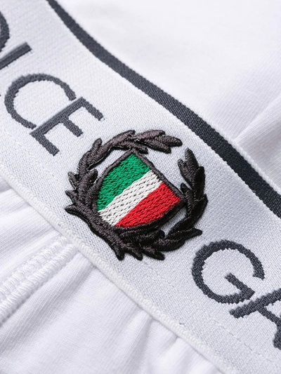 Dolce & Gabbana Elastic Waist Logo Briefs In White