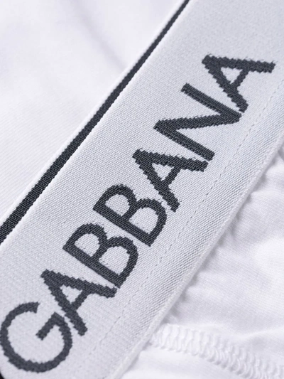 Dolce & Gabbana Elastic Waist Logo Briefs In White