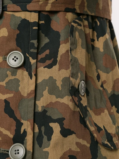 Pre-owned Comme Des Garçons Double Breasted Camouflage Trenchcoat In Multicolour