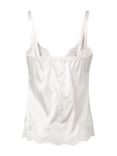 Shop Dolce & Gabbana Lace-detail Satin Camisole Top In White