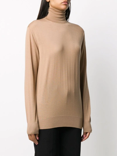 Shop Dolce & Gabbana Roll Neck Knitted Jumper In Brown