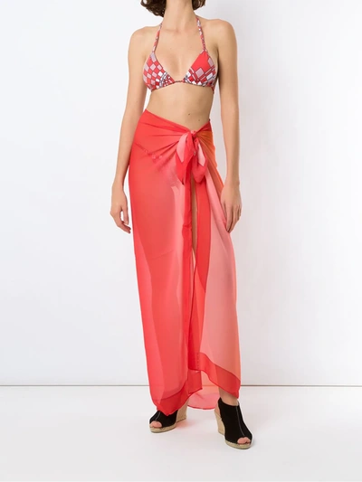 Shop Amir Slama Geométrico Triangle Bikini Set In Red