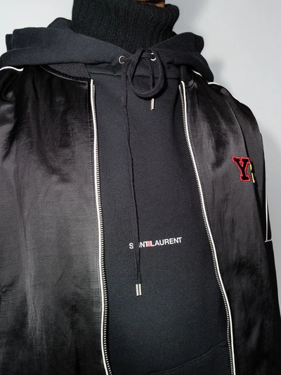 Saint Laurent Black Rive Gauche Logo Hoodie
