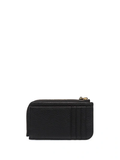 Shop Chloé Alphabet Leather Wallet In Black