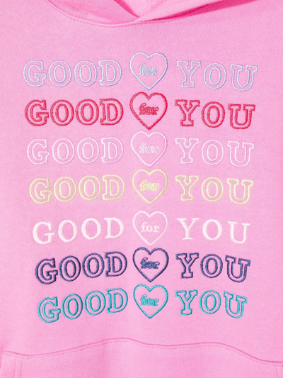 Ireneisgood Good For You-embroidered Jersey Hoodie In Purple