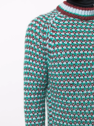 Marni Patterned-knit Jumper In Red