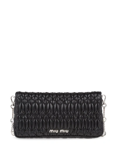 Shop Miu Miu Miu Crystal Bag In Black