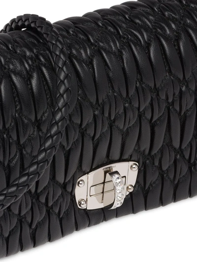 Shop Miu Miu Miu Crystal Bag In Black