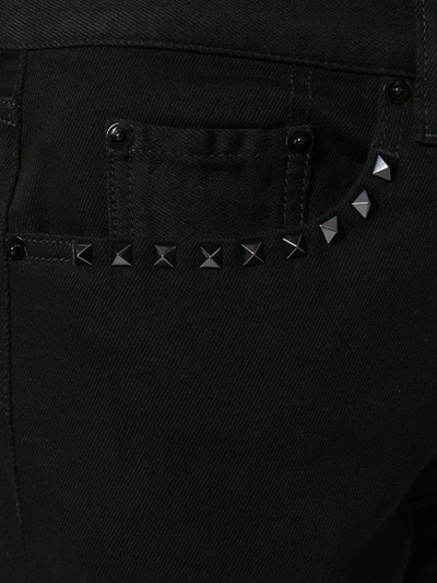 Shop Valentino Slim-fit Rockstud Jeans In Black