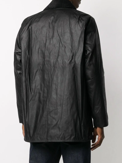 Shop Barbour Beaufort Waxed Jacket In Black