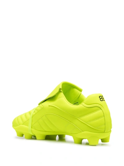Shop Balenciaga Logo-print Football Sneakers In Green