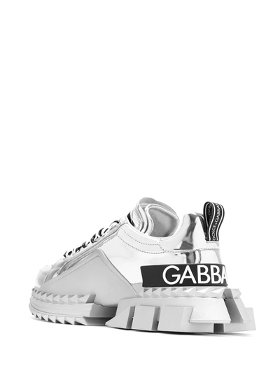 Shop Dolce & Gabbana Super Queen Low-top Sneakers In Silver