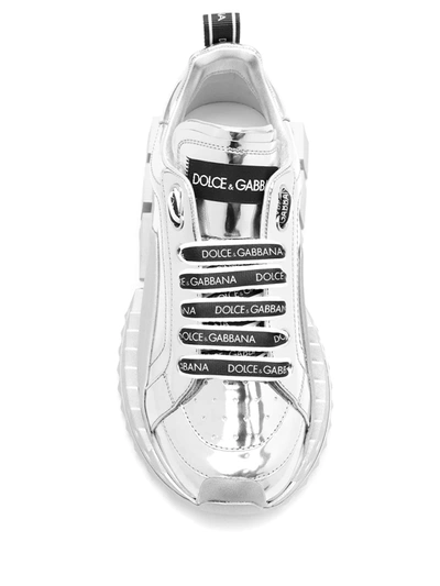 Shop Dolce & Gabbana Super Queen Low-top Sneakers In Silver
