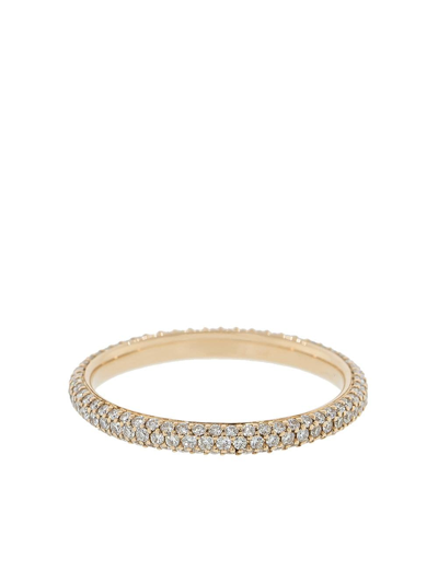 Shop Kwiat 18kt Rose Gold Moonlight 3-row Pave Diamonds Ring In Rosegold