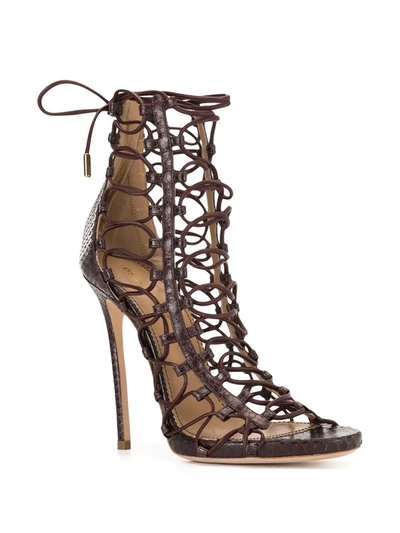 Shop Dsquared2 Strappy Lace-up Sandals In Brown