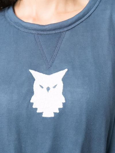 Shop Maison Margiela Owl-print Sweatshirt In Blue