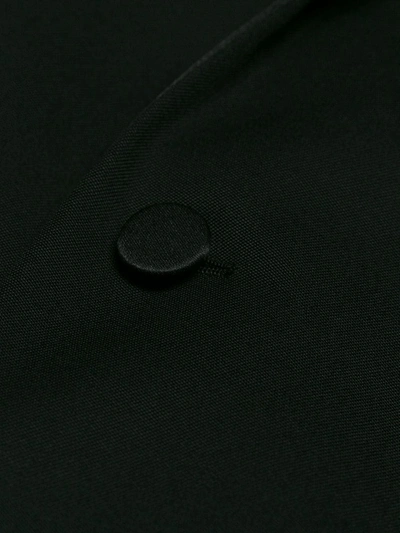 Saint Laurent Wool Gabardine One Button Blazer In Black