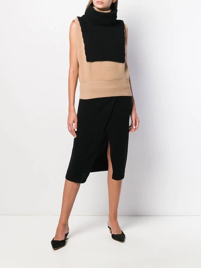 Shop Cashmere In Love Knit Overlay Brooke Vest In Black