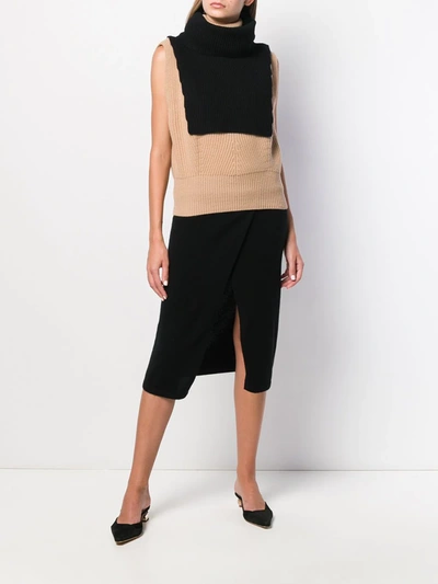 Cashmere In Love Knit Overlay Brooke Vest In Black
