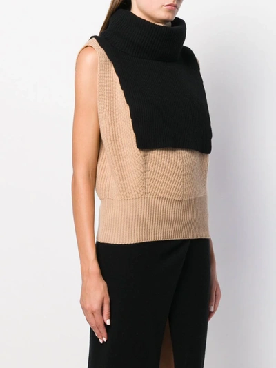 Cashmere In Love Knit Overlay Brooke Vest In Black