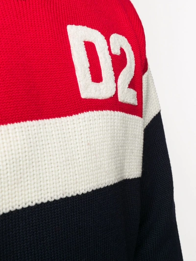 Shop Dsquared2 Logo Knit Sweater In Red
