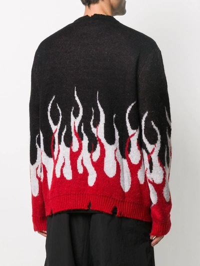 Shop Vision Of Super Intarsia-knit Flame Jumper In Black