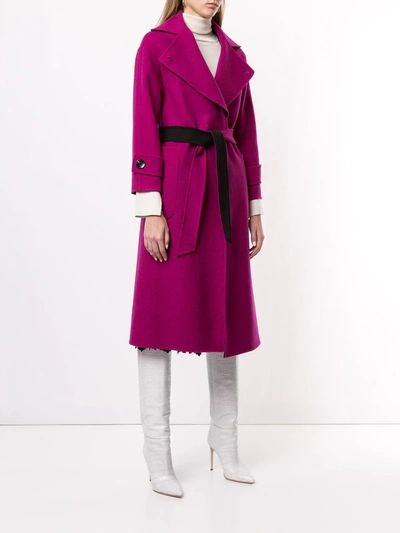 Shop Onefifteen Mid-length Belted Coat In Pink
