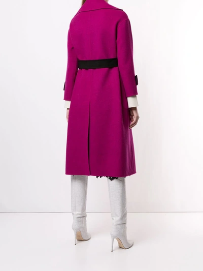 Shop Onefifteen Mid-length Belted Coat In Pink