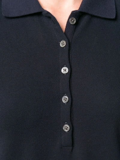 Thom Browne Center-back Stripe Piqué Polo Dress In Blue