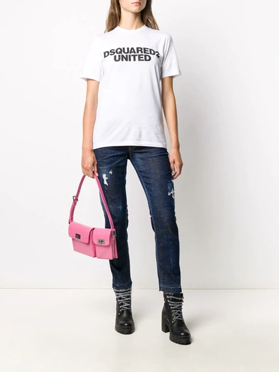Dsquared2 Logo Print Cotton T-shirt In White