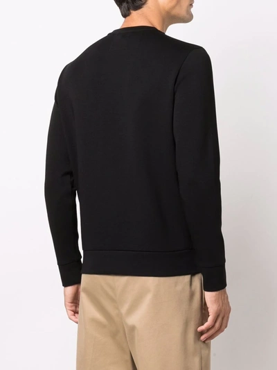 Shop Emporio Armani Logo-patch Crew-neck Sweatshirt In Black