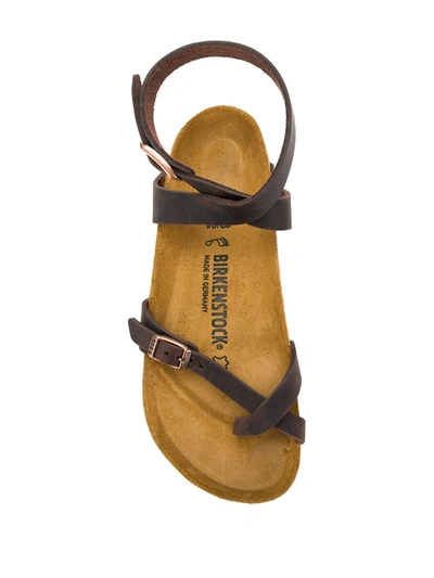 Shop Birkenstock Toe-strap Buckle Sandals In Brown