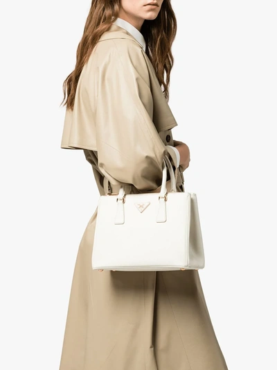 Prada Medium Galleria Leather Tote Bag In White