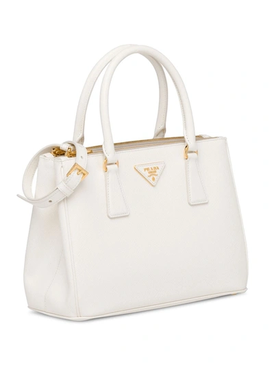 Prada Medium Galleria Leather Tote Bag In White