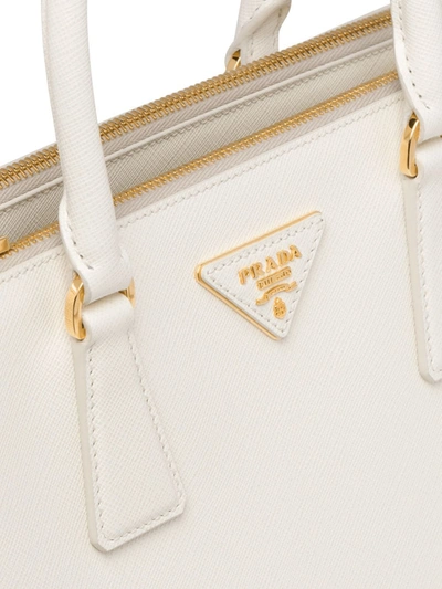 Shop Prada Medium Galleria Leather Tote Bag In White