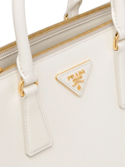 Prada Medium Galleria Leather Tote Bag In White