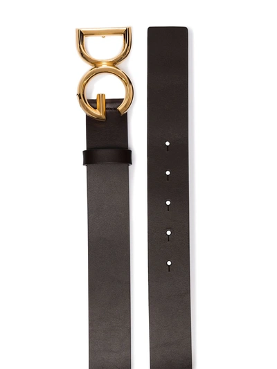 Shop Dolce & Gabbana Logo Buckle Belt In Brown