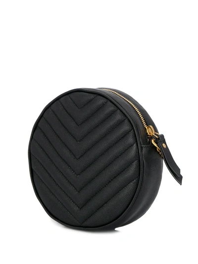 Shop Saint Laurent Round Quilted Bag In Black