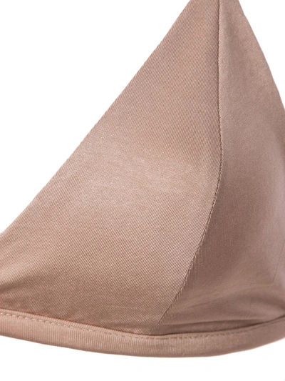 Fleur Du Mal Luxe Satin Triangle Bra In Brown