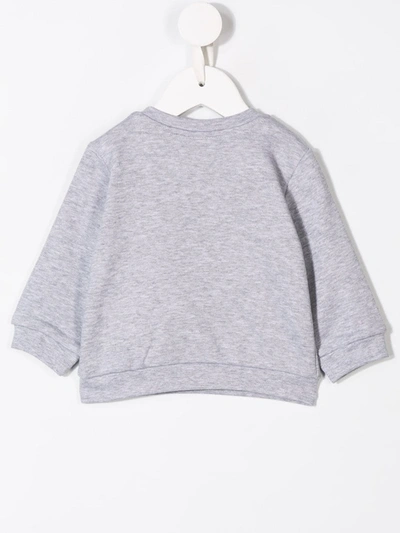 Shop Fendi Contrast Logo Sweatshirt In Grey
