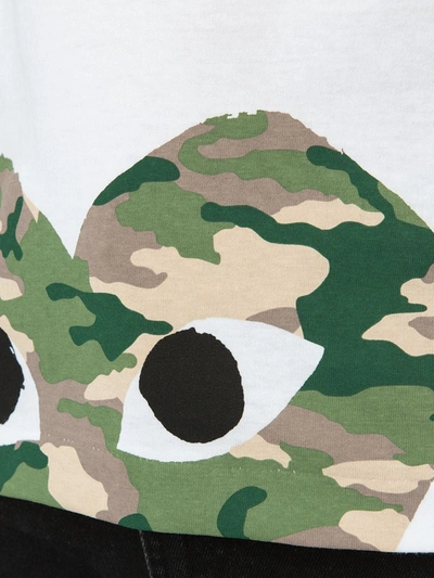 Comme Des Garçons Play Women's Camo Heart Play T-shirt In White