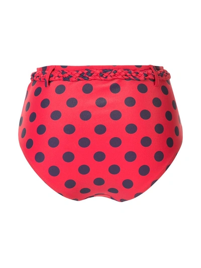 Shop Duskii Cerise High-rise Bikini Bottoms In Red