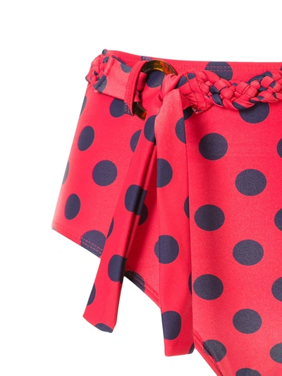 Duskii Cerise High-rise Bikini Bottoms In Red