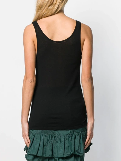 Shop Saint Laurent Fine Ribbed Tank Top In Black