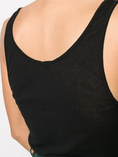 Shop Saint Laurent Fine Ribbed Tank Top In Black